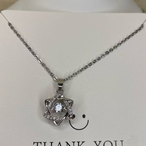Silver and rhinestone necklace